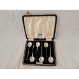 A boxed set of 6 beam top coffee spoons, B'ham