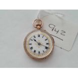 A crisp ladies fob watch in 9ct gold