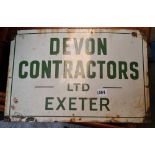 Another enamel sign for Devon Contractors, size 12” x 18”
