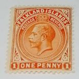 FALKLANDS SG61a(1914). VLM Mint orange-vermillion line perf. Cat £50