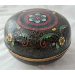 Cloisonne jar and cover with wirework decoration 5 inch diameter