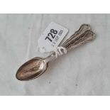 A set of six tea spoons with wavy edge - London 1916 - 62 g.
