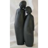 Boxed black basalt figure "Sisters"