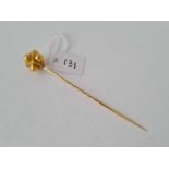 Unusual 15ct stickpin 3D cube and beads design