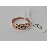 Edwardian 9ct rose gold ring full hallmarks (shank damaged stones out)