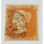 GB SG12 (1841). 1d orange brown, 4 good margins. Cat £275