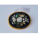 A 19th centaury pietra dura brooch