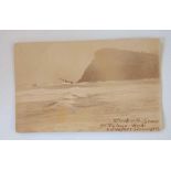 A rare photo card of the wreck of the "Grace" On the Ness rocks, dated Oct 10/ 1907 plus a press