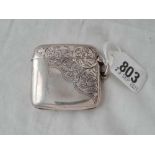 Another vesta case partialy engraved with scrolls - Birmingham 1906 by H & T