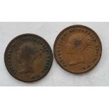 Two half-farthings 1843