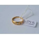 A three stone diamond set ring 18ct gold size M1/2 - 3.5 gms
