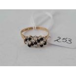A sapphire and CZ 9ct dress ring size P