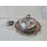 A crested dish cover, a bread trenchard