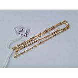 A fancy link neck chain 9ct 16 inches - 3.5 gms