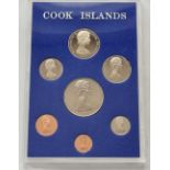 Set of seven Cook Island coins