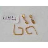 Two pairs earrings 9ct - 1.3 gms