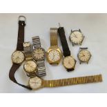 A bag of eight assorted gents wrist watches