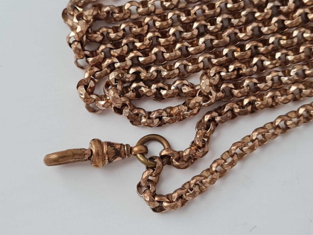 A Victorian faceted gilt guard chain 51 inches - Image 2 of 2