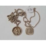 Two silver st Christopher pendant/necklaces - 24 gms