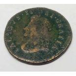 Limerick half-penny James II 1691. Host coin date part legend visible