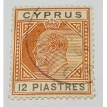 CYPRUS SG57 (1903). Crown CA 12pi value. Fine used. Cat £85