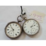 Two gents silver pocket watches both A/F