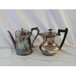 An oval tapering coffee pot and a water jug