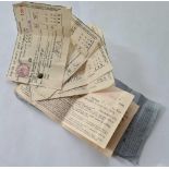 Old receipts with Victorian penny lilac stamps 85