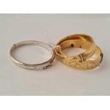 Two vintage 9ct metal core bracelets and one silver example