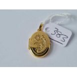 A oval locket 9ct - 2.1 gms