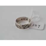 . Victorian chased keeper ring, hallmarked Birmingham 1857, size P