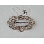 An engraved bright cut Victorian buckle - 3.5" wide - Birmingham 1897