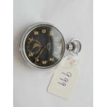 A gents pocket watch with black dial "Services Army" with seconds dial