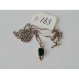 A vintage Tourmaline silver necklace