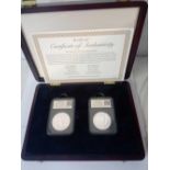 958 and 999 Silver Britannia Set cased