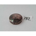 Circular pill box stamped Sterling with hinged cover. 1.5inch diameter