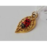 A ladybird pendant 9ct - 1.5 gms