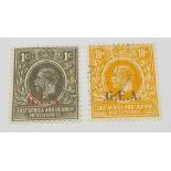 TANGANYIKA SG72-73 (1922) 1c/10c overprints. Fine used. Cat £46