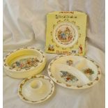 Royal Doulton Bunnykins boxed plate and three others