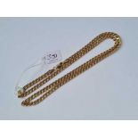 A flat curb link neck chain 9ct 22 inches - 9.3 gms