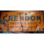Another enamel sign for Cremdon Concrete, size 10” x 21”