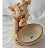 Hadleys Worcester fruit bowl with figure. 8 inch high