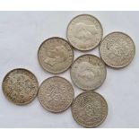 Seven better grade George VI silver florins