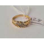 A multi stone ring 18ct gold size p -2.7 gms
