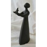 Black basalt figure, "Peace"