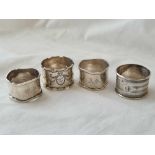 Group of four napkin rings 108 gms