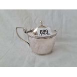 A George III oval mustard pot, boat shaped - London 1799 by J Eames - 103 g. excluding BGL