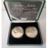 Golden Jubilee Silver Crown Set Royal Mint Issue cased