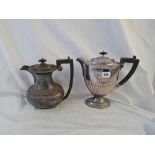 An oval half fluted coffee pot and another