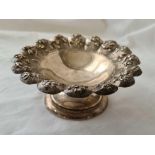 Victorian embossed pedestal dish .1890. 4.5 inch wide. 71gm